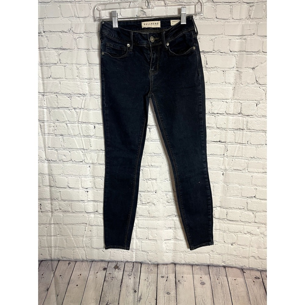 Bullhead Denim Co Womens Size 1 Dark Wash Indigo Skinny Jegging Stretch Jeans